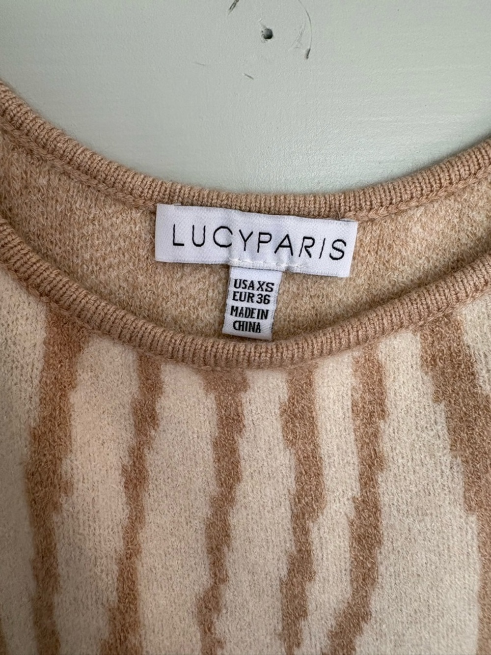Lucy Paris Beige and Cream Zebra-Print Sleeveless Soft Midi Dress XS - Picture 3 of 6